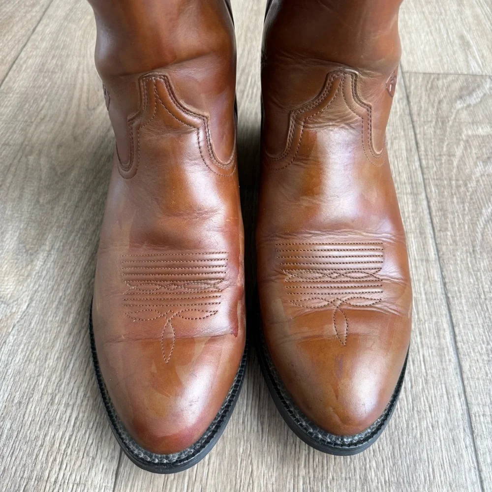 Ariat Sedona cowboy boots leather men size 9D Style #34625 brown READ